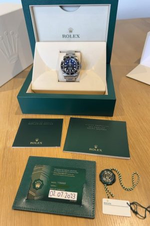 Rolex Deep Sea James Cameron 136660 44 mm Cadran noir/bleu Acier 2023 Boîte et papiers