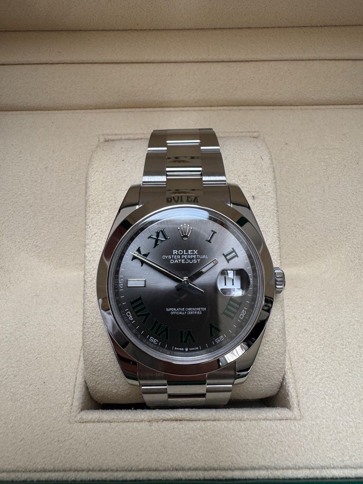 Rolex Datejust 41 Cadran Wimbledon 126300 Acier Oyster 2021 Boîte et papiers – Image 3