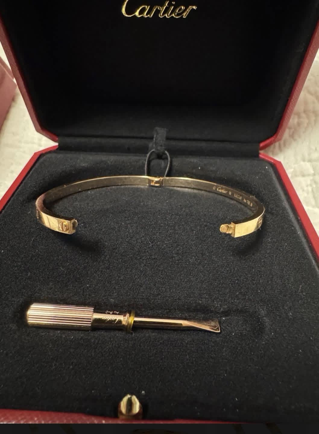 Bracelet Cartier LOVE (petit) Or rose Taille 16 – Image 8