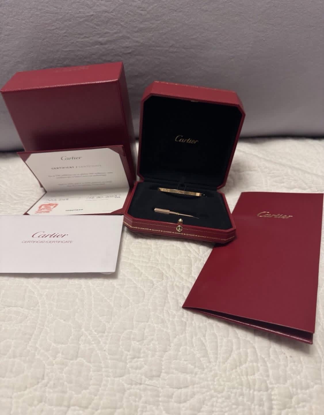 Bracelet Cartier LOVE (petit) Or rose Taille 16 – Image 12