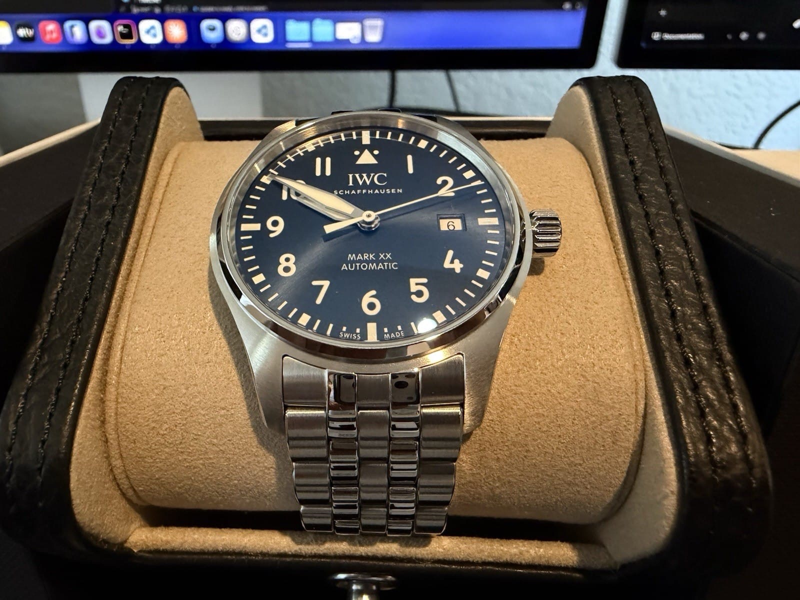 Montre d'aviateur IWC Mark XX cadran bleu - IW328204 - B&P - Excellent état – Image 11