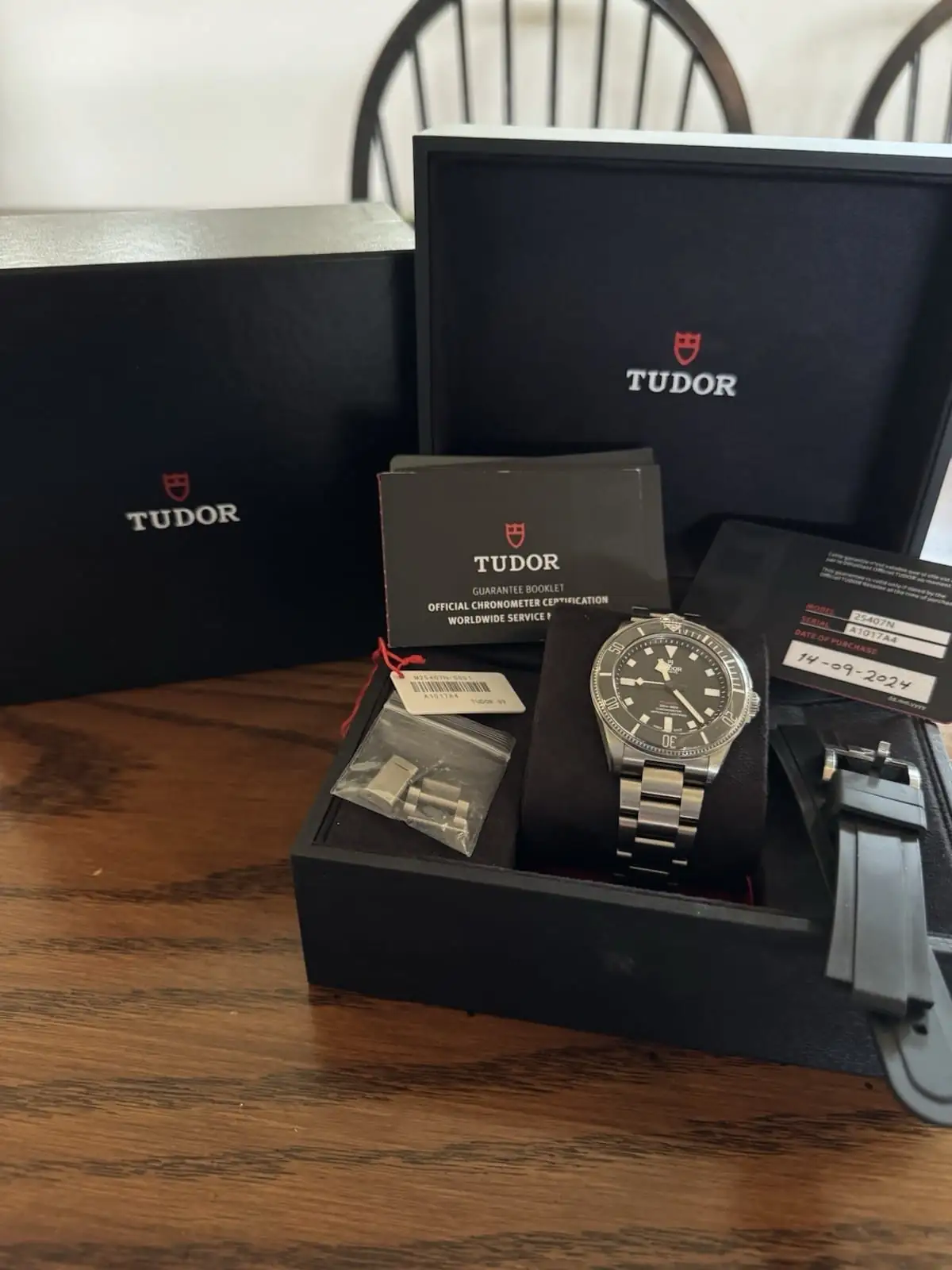 Montre TUDOR Pelagos 39 mm en titane, automatique, cadran noir, référence 25407N (2024)