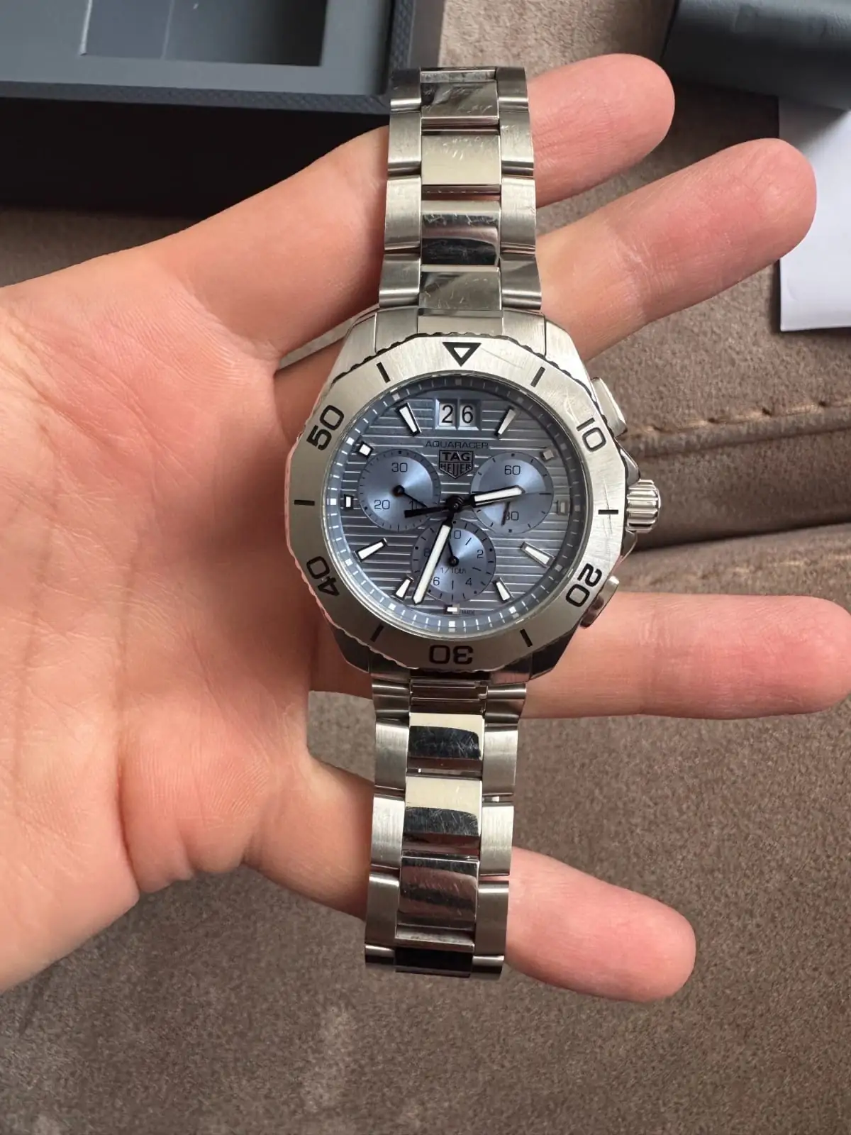 Montre homme TAG Heuer Aquaracer bleue Professional 200 Chronographe 40 mm – Image 18