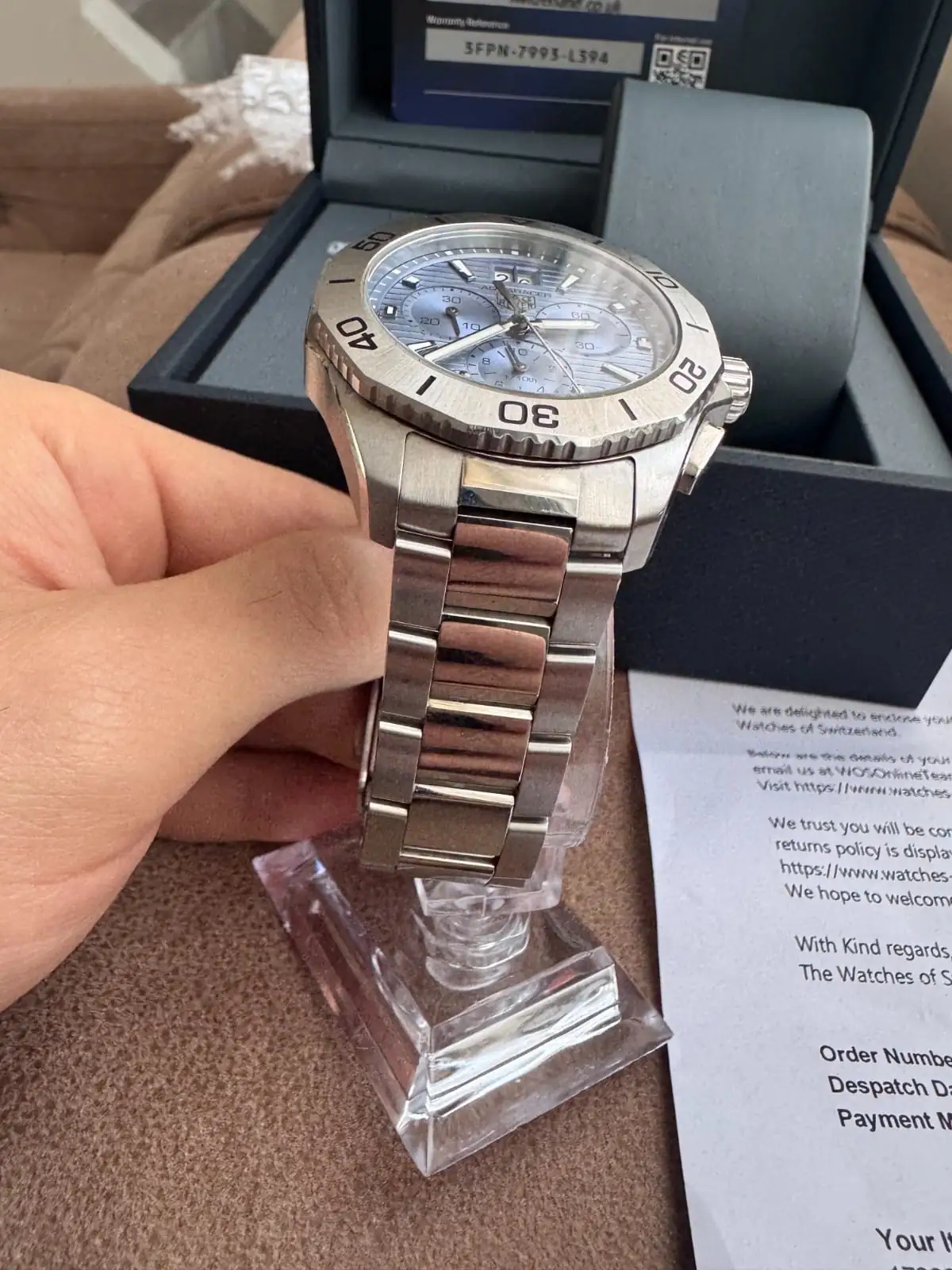 Montre homme TAG Heuer Aquaracer bleue Professional 200 Chronographe 40 mm – Image 5