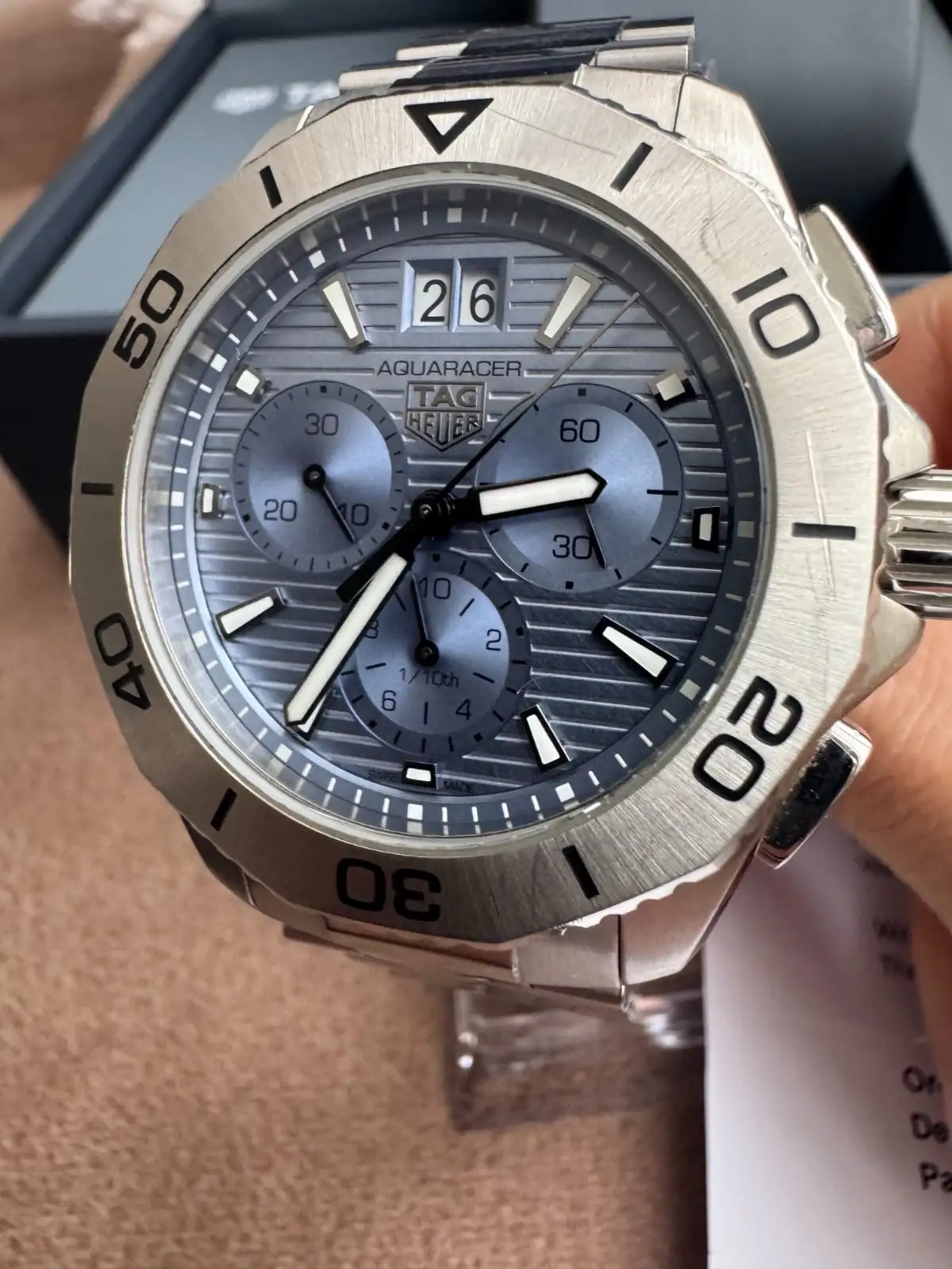 Montre homme TAG Heuer Aquaracer bleue Professional 200 Chronographe 40 mm – Image 7