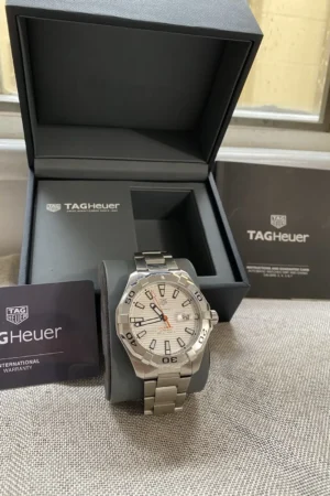 Tag Heuer Aquaracer Calibre 5, 43 mm, cadran blanc, acier inoxydable, WAY2013.BA0927