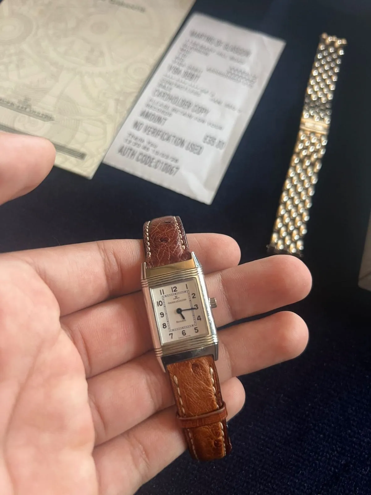 Coffret complet Jaeger-LeCoultre Reverso 260808 : bracelet en acier inoxydable, bracelet et fermoir Jaeger – Image 2