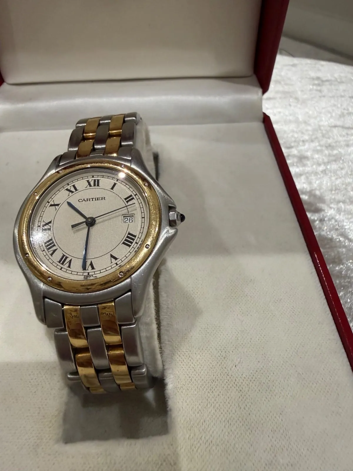 Montre Cartier Cougar 33 mm en acier et or 18 carats, boîte et papiers. Réf. 187904 – Image 2