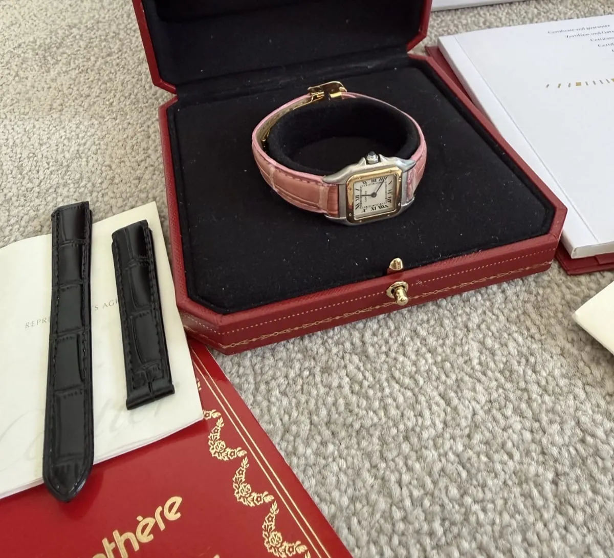 Montre Cartier Panthère pour femme - Or 18 carats et acier - Coffret complet – Image 8