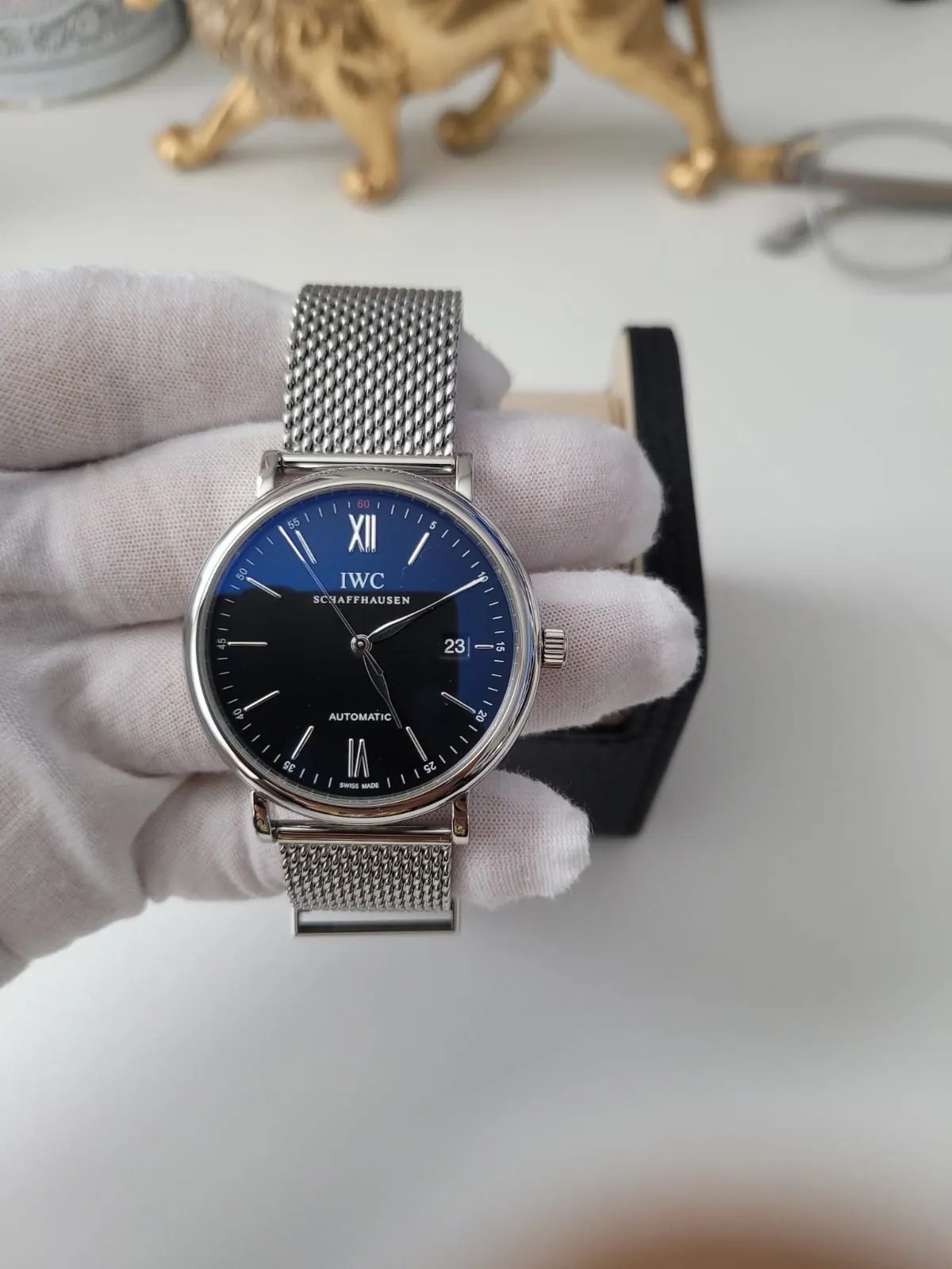 Montre IWC Portofino Automatique IW356506 Cadran Bleu 40 mm Ensemble Complet Carte de Garantie 2021 – Image 3